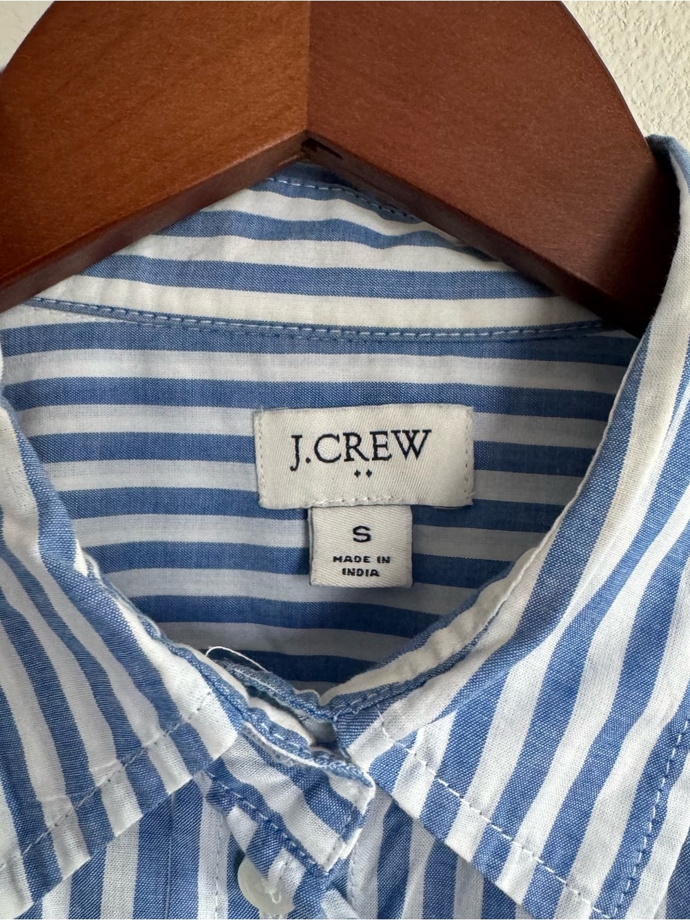 J.Crew Blue & White Vertical Striped Cotton Button Down Shirt Small Capsule - Picture 3 of 7